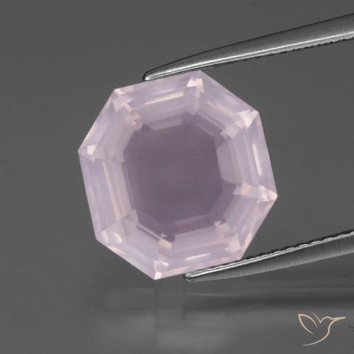 6.67ct Natural Bubblegum Pink Rose Quartz, Emerald Cut, Transparent