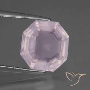 6.67 ct Pink Rose Quartz Stone, Natural Rose Quartz in Asscher Cut Shape for Sale
