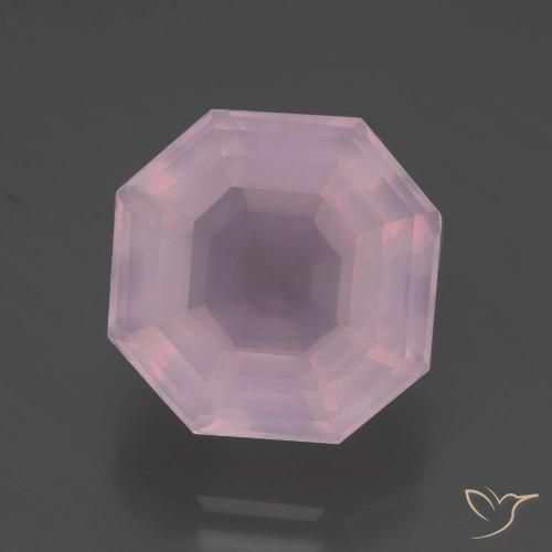 7.04ct Natural Rose Pink Rose Quartz, Emerald Cut, Transparent
