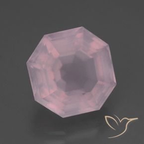 7.04 ct Pink Rose Quartz Stone, Natural Rose Quartz in Asscher Cut Shape for Sale