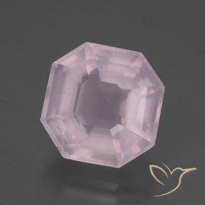 9.44 ct Pink Rose Quartz Stone, Natural Rose Quartz in Asscher Cut Shape for Sale