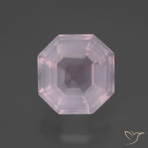 Quartz rose taille Asscher de 5,44 ct, 11,1 x 10,7 mm d'Afrique du Sud, Photo A