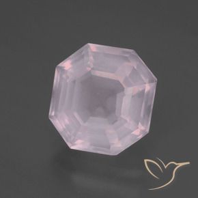 5.44 ct Pink Rose Quartz Stone, Natural Rose Quartz in Asscher Cut Shape for Sale