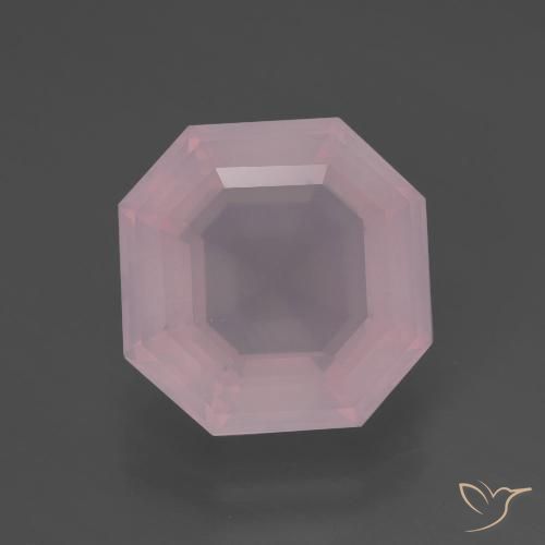 5.74ct Natural Light Pink Rose Quartz, Emerald Cut, Transparent
