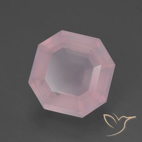 5.74 ct Pink Rose Quartz Stone, Natural Rose Quartz in Asscher Cut Shape for Sale