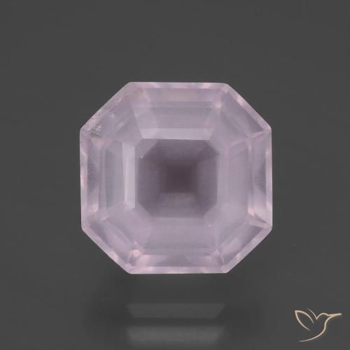 6.22ct Natural Light Pink Rose Quartz, Emerald Cut, Transparent