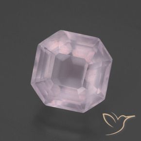 6.22 ct Pink Rose Quartz Stone, Natural Rose Quartz in Asscher Cut Shape for Sale