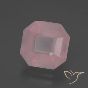 5.14 ct Pink Rose Quartz Stone, Natural Rose Quartz in Asscher Cut Shape for Sale