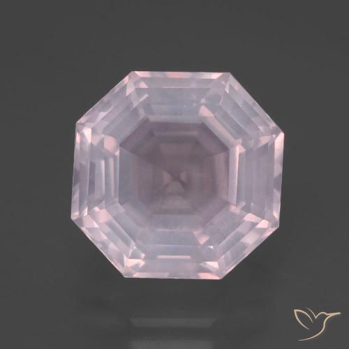 7.38ct Natural Bubblegum Pink Rose Quartz, Emerald Cut, Transparent
