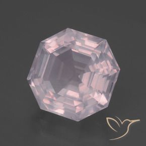 7.38 ct Pink Rose Quartz Stone, Natural Rose Quartz in Asscher Cut Shape for Sale