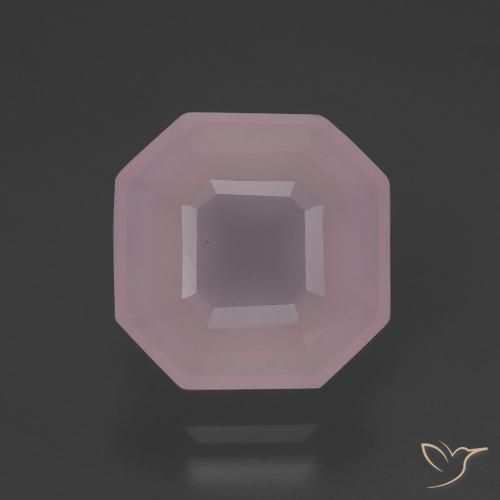 5.73 ct Asscher Cut Rose Quartz, 11.3 x 11.3 mm From South Africa, Photo A