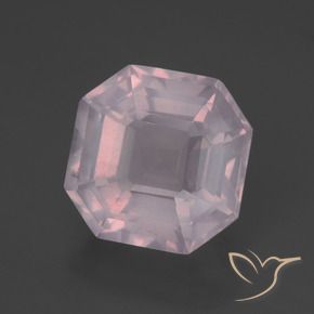 6.28 ct Pink Rose Quartz Stone, Natural Rose Quartz in Asscher Cut Shape for Sale
