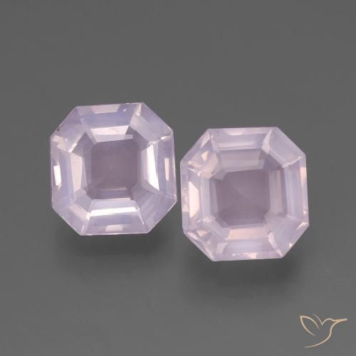 3.77 ct Asscher Cut Rose Quartz, 8.2 x 8.1 mm From South Africa, Photo A