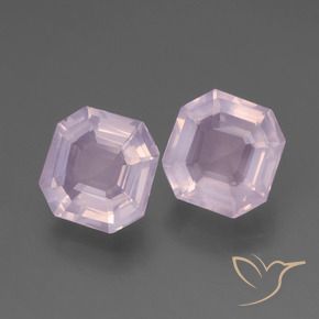 3.77 ctw Pink Rose Quartz Stones, Natural Rose Quartz in Asscher Cut Shape for Sale