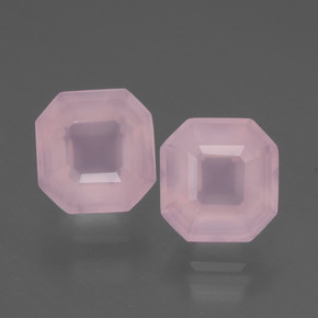 3.77 ctw Pink Rose Quartz Gemstones, Rose Quartz Gems in Asscher Cut Shape for Sale.