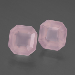 3.77 ctw Pink Rose Quartz Stones, Natural Rose Quartz in Asscher Cut Shape for Sale