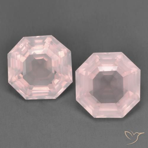 6.52 ct Asscher Cut Rose Quartz, 9.4 x 9.4 mm From South Africa, Photo A