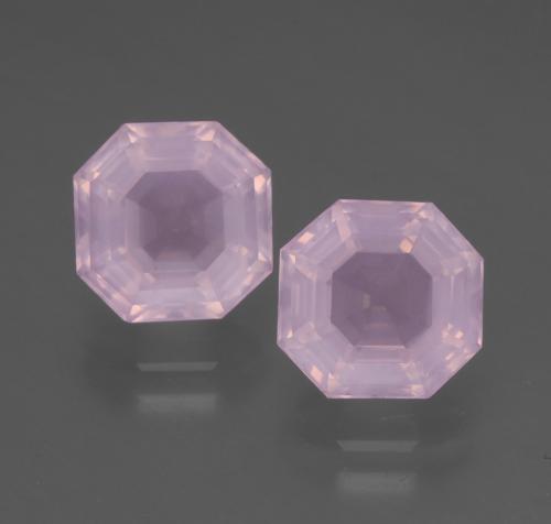 Rose cerise léger Quartz Rose gemme - 2.5ct Taille Asscher (ID: 394430)