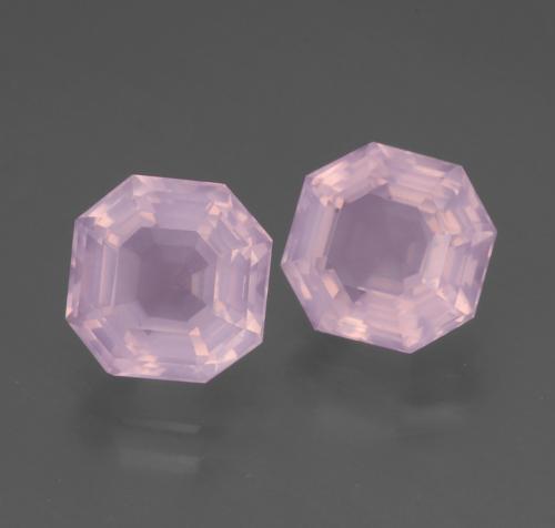 5.03 ctw Pink Rose Quartz Stones, Natural Rose Quartz in Asscher Cut Shape for Sale