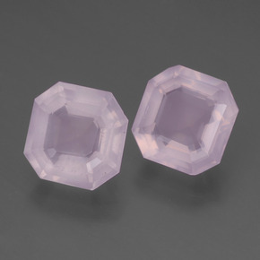 4.61 ctw Pink Rose Quartz Stones, Natural Rose Quartz in Asscher Cut Shape for Sale