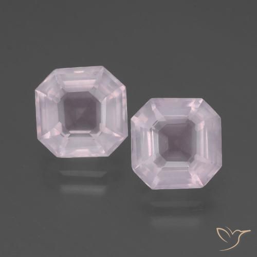 5.09 ct Asscher Cut Rose Quartz, 8.7 x 8.7 mm From South Africa, Photo A