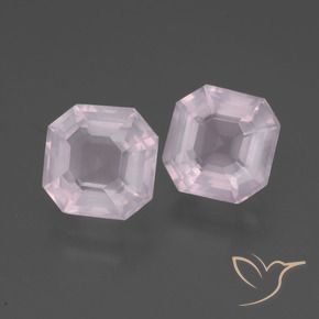 5.09 ctw Pink Rose Quartz Stones, Natural Rose Quartz in Asscher Cut Shape for Sale