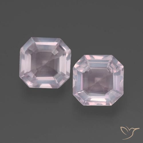 4.28 ct Asscher Cut Rose Quartz, 8.5 x 8.5 mm From South Africa, Photo A