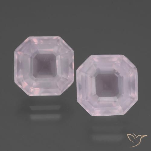 8.14 ct Asscher Cut Rose Quartz, 9.6 x 9.5 mm From South Africa, Photo A