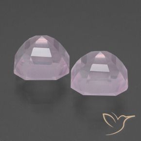 Rose Quartz Gemstones in 9.6 x 9.5 mm Size for Sale, Rose Quartz Stones in Very Light Rose Pink Color