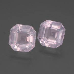 4.15 ctw Pink Rose Quartz Stones, Natural Rose Quartz in Asscher Cut Shape for Sale