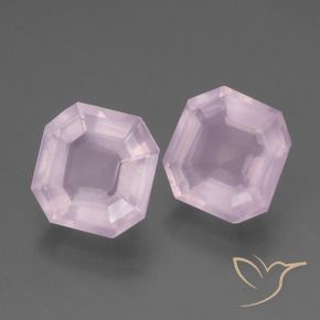 4.40 ctw Pink Rose Quartz Stones, Natural Rose Quartz in Asscher Cut Shape for Sale