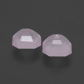 Rose Quartz Gemstones in 7.6 x 7.6 mm Size for Sale, Rose Quartz Stones in Very Light Rose Pink Color
