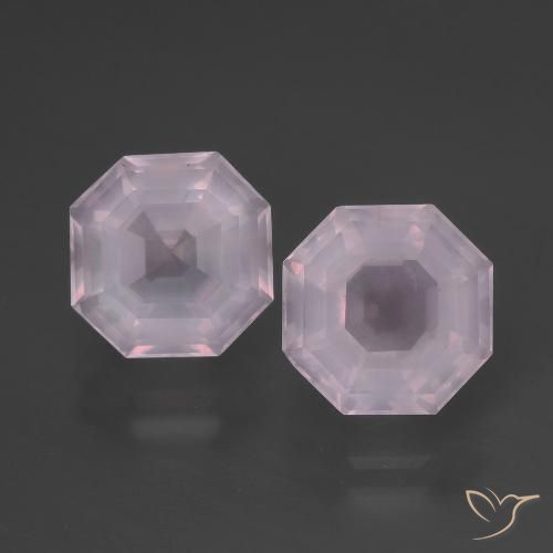 6.33ctw Natural Bubblegum Pink Rose Quartz, Emerald Cut, Transparent