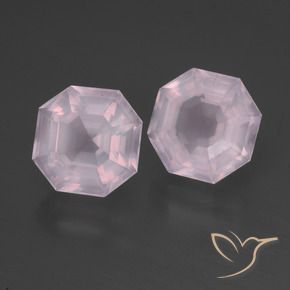 6.33 ctw Pink Rose Quartz Stones, Natural Rose Quartz in Asscher Cut Shape for Sale