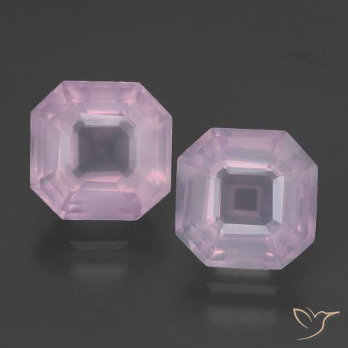 5.14 ct Asscher Cut Rose Quartz, 8.6 x 8.5 mm From South Africa, Photo A