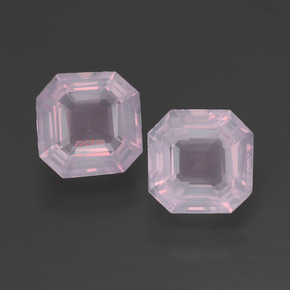 3.79 ct Pink Rose Quartz Gemstone, Rose Quartz Gem in Asscher Cut Shape for Sale.