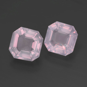 3.79 ct Pink Rose Quartz Stone, Natural Rose Quartz in Asscher Cut Shape for Sale