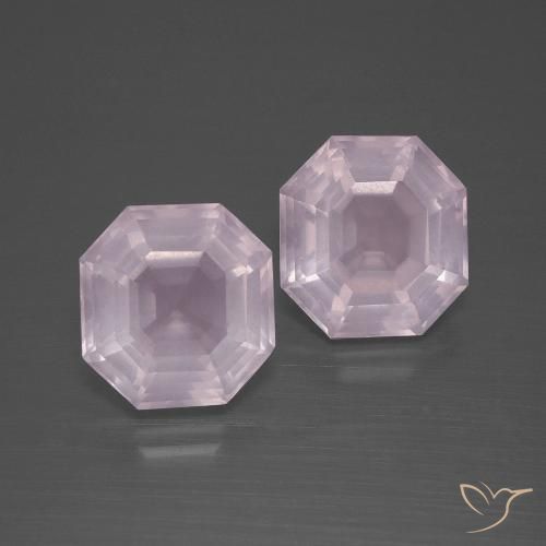 5.88 ct Asscher Cut Rose Quartz, 9 x 9 mm From South Africa, Photo A