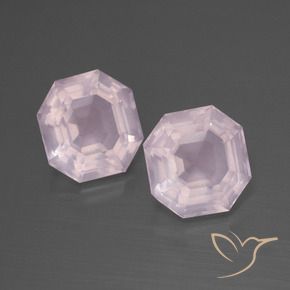 5.88 ctw Pink Rose Quartz Stones, Natural Rose Quartz in Asscher Cut Shape for Sale