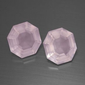 8.87 ctw Pink Rose Quartz Stones, Natural Rose Quartz in Asscher Cut Shape for Sale