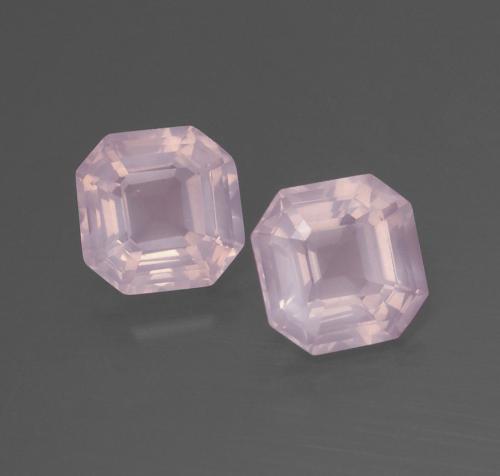 3.76 ctw Pink Rose Quartz Stones, Natural Rose Quartz in Asscher Cut Shape for Sale