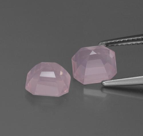 Rose Quartz Gemstones in 7.7 x 7.6 mm Size for Sale, Rose Quartz Stones in Light Pink Color