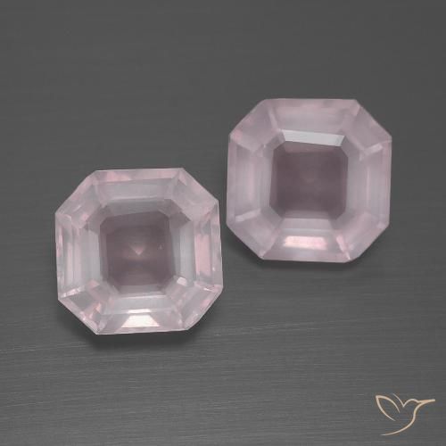 4.72 ct Asscher Cut Rose Quartz, 8.5 x 8.5 mm From South Africa, Photo A