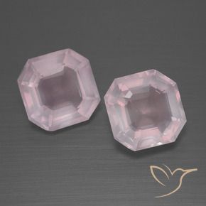 4.72 ctw Pink Rose Quartz Stones, Natural Rose Quartz in Asscher Cut Shape for Sale
