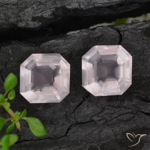 3.68 ct Asscher Cut Rose Quartz, 8.1 x 8.1 mm From South Africa, Photo A
