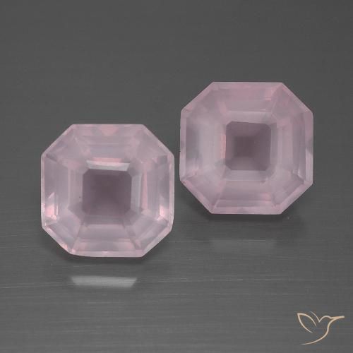 6.6 ct Asscher Cut Rose Quartz, 9.2 x 9.1 mm From South Africa, Photo A