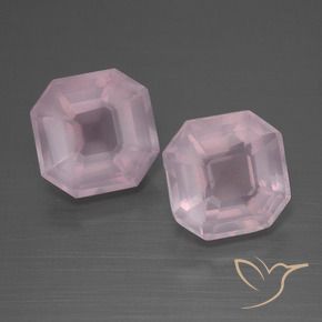 6.60 ctw Pink Rose Quartz Stones, Natural Rose Quartz in Asscher Cut Shape for Sale