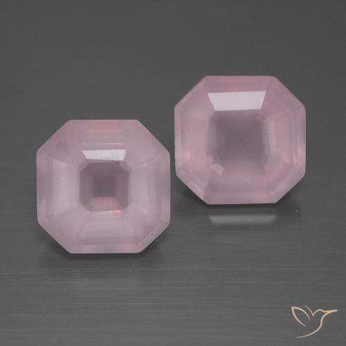 6.08 ct Asscher Cut Rose Quartz, 9.2 x 9.1 mm From South Africa, Photo A