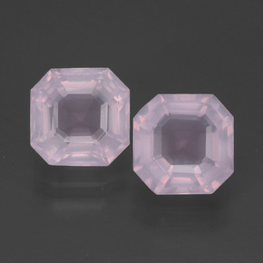 4.32 ctw Pink Rose Quartz Gemstones, Rose Quartz Gems in Asscher Cut Shape for Sale.