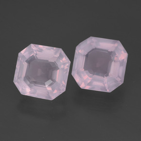 4.32 ctw Pink Rose Quartz Stones, Natural Rose Quartz in Asscher Cut Shape for Sale